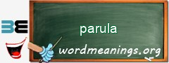 WordMeaning blackboard for parula